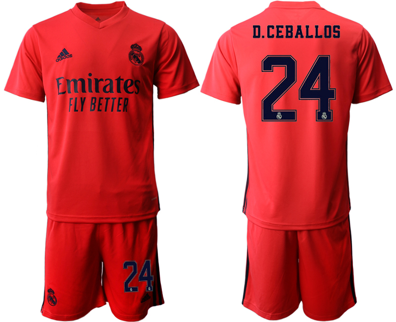 Men 2020-2021 club Real Madrid away #24 red Soccer Jerseys